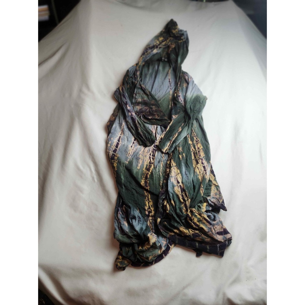 Coin 1904 Womens Green Tie Dye Hooded Open Front Cardigan Duster Small